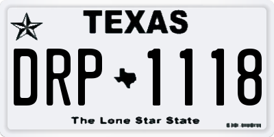 TX license plate DRP1118