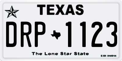 TX license plate DRP1123