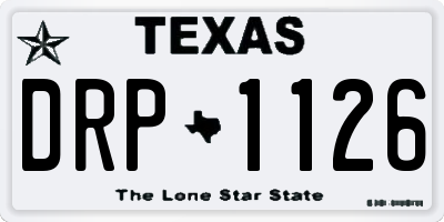 TX license plate DRP1126
