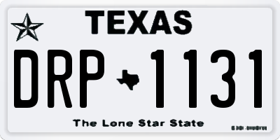 TX license plate DRP1131