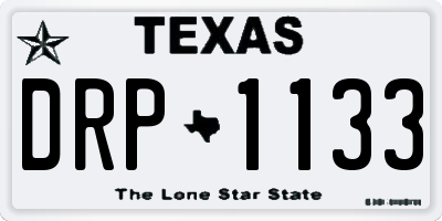TX license plate DRP1133