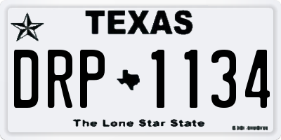 TX license plate DRP1134