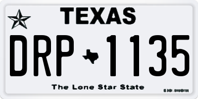 TX license plate DRP1135