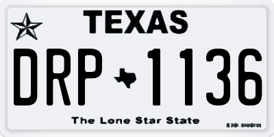 TX license plate DRP1136