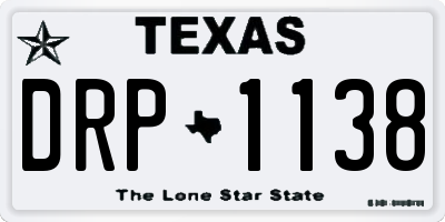 TX license plate DRP1138
