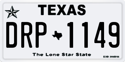 TX license plate DRP1149
