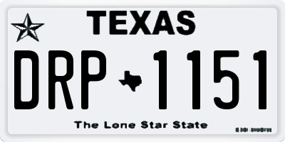 TX license plate DRP1151