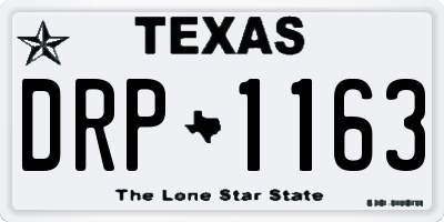 TX license plate DRP1163