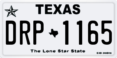 TX license plate DRP1165