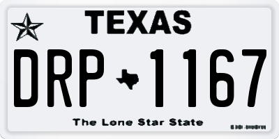 TX license plate DRP1167