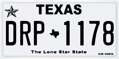 TX license plate DRP1178