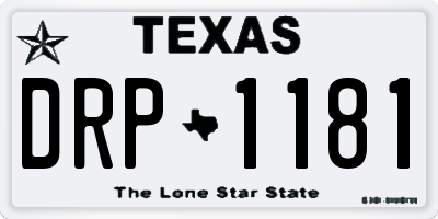 TX license plate DRP1181