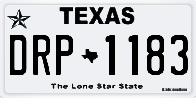 TX license plate DRP1183