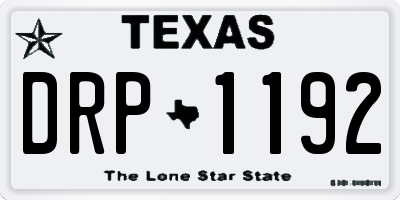TX license plate DRP1192