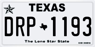 TX license plate DRP1193