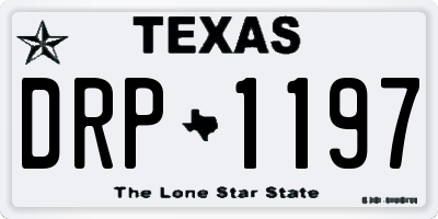TX license plate DRP1197