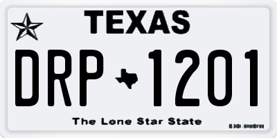 TX license plate DRP1201