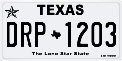 TX license plate DRP1203