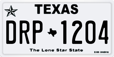 TX license plate DRP1204