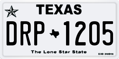 TX license plate DRP1205
