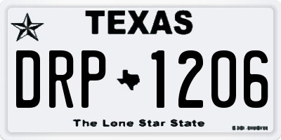 TX license plate DRP1206