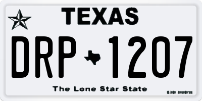 TX license plate DRP1207