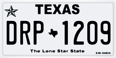 TX license plate DRP1209