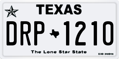 TX license plate DRP1210