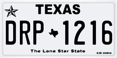 TX license plate DRP1216
