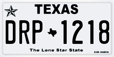TX license plate DRP1218