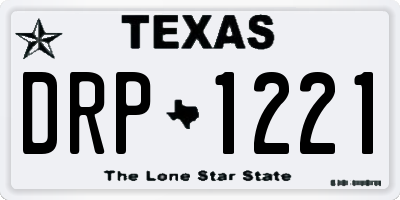 TX license plate DRP1221
