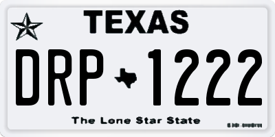 TX license plate DRP1222