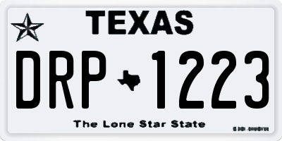 TX license plate DRP1223