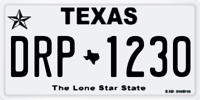 TX license plate DRP1230