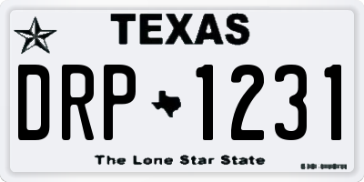 TX license plate DRP1231