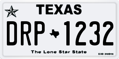 TX license plate DRP1232