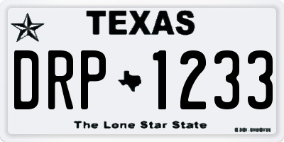 TX license plate DRP1233