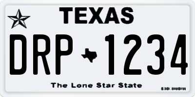 TX license plate DRP1234