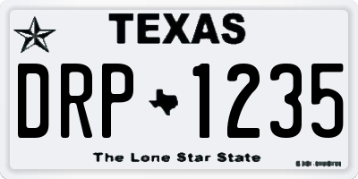 TX license plate DRP1235