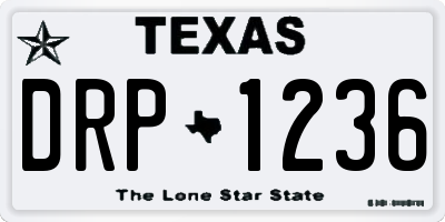 TX license plate DRP1236
