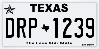 TX license plate DRP1239