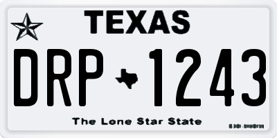 TX license plate DRP1243