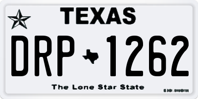 TX license plate DRP1262