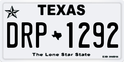 TX license plate DRP1292