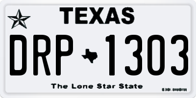 TX license plate DRP1303