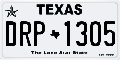 TX license plate DRP1305