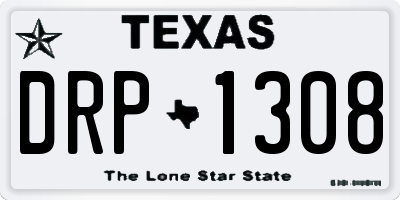 TX license plate DRP1308