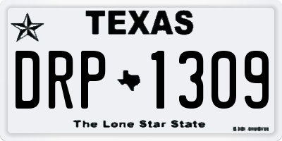 TX license plate DRP1309