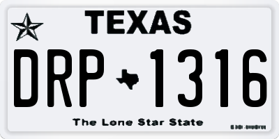 TX license plate DRP1316