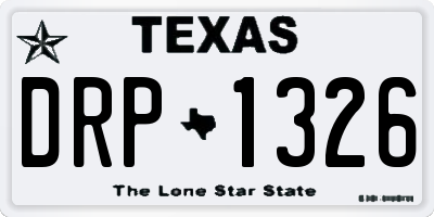 TX license plate DRP1326